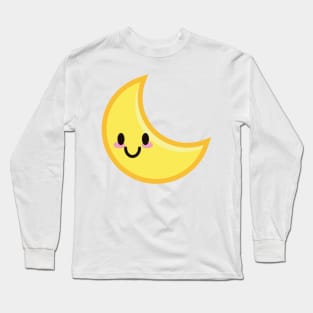 MOON CUTE KAWAII ANIME WEATHER KAOMOJI EMOTICON CARTOON Long Sleeve T-Shirt